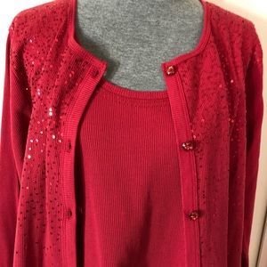 Quacker Factory Mock Tank Two Piece Sequin Top